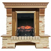 Каминокомплект Royal Flame Pierre Luxe сланец (дуб)+Fobos FX Brass